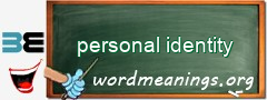 WordMeaning blackboard for personal identity